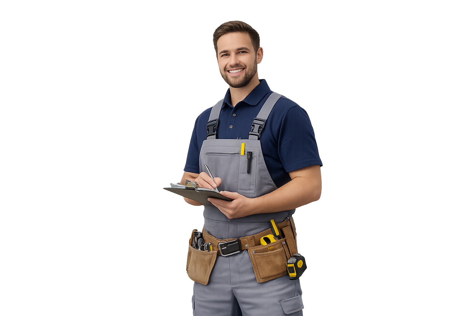 Bathroom Construction worker with clipboard and tools in riverside ca