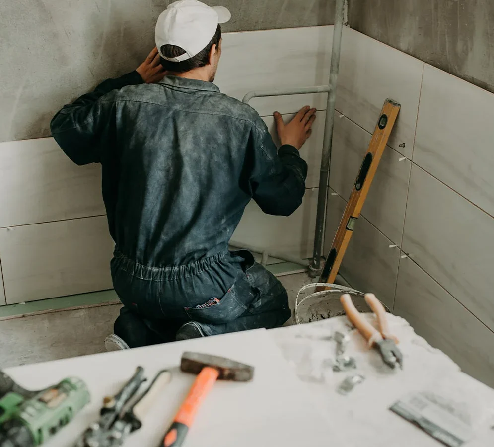 Professional Bathroom Contractor at Work in riverside